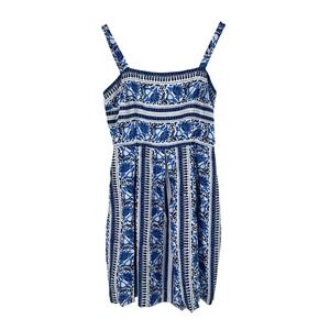 LOFT Sundress Blue Floral Print‎ Sleeveless Casual Dress Size 0